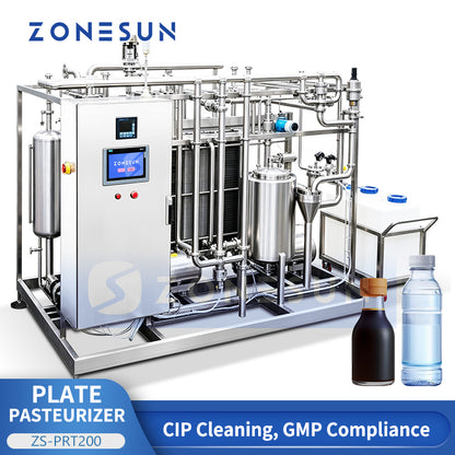ZONESUN ZS-PRT200 Industrial Plate Type Pasteurizer & UHT Sterilizer for Milk & Juice