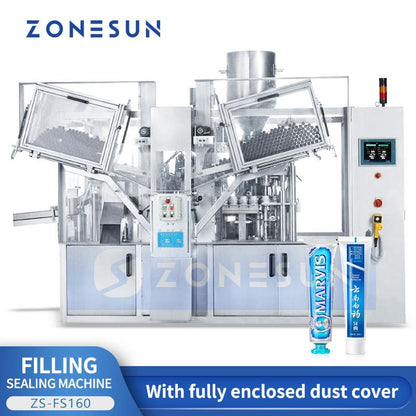 ZONESUN ZS-FS160 Automatic Plastic and AluminiumTube Filling & Sealing Machine for Paste Products