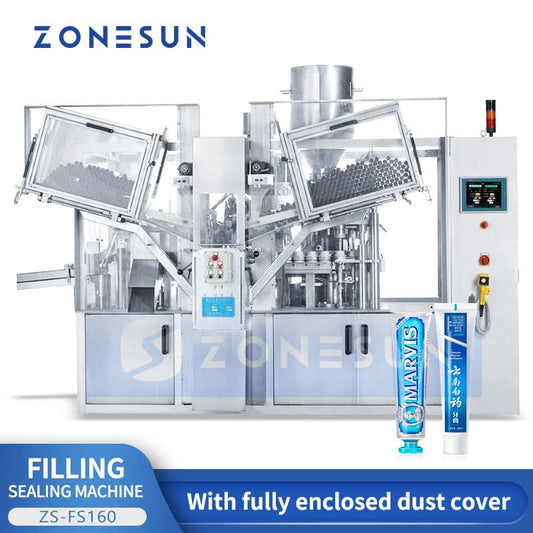 ZONESUN ZS-FS160 Automatic Plastic and AluminiumTube Filling & Sealing Machine for Paste Products