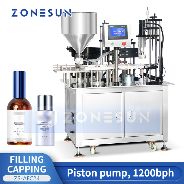 ZONESUN Thicker Liquid Paste Automatic Bottle Filling and Capping Machine Monoblock ZS-AFC24