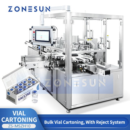 ZONESUN ZS-MSZH10 Automatic Vertical Vial Cartoning Machine with Vision Inspection