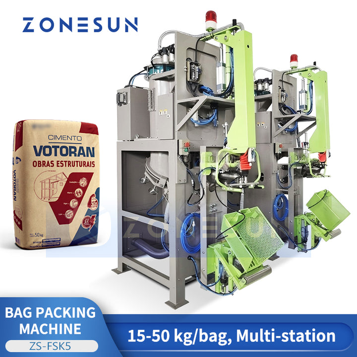 ZONESUN ZS-FSK5 Automatic Cement Valve Bag Packing Machine for 15kg-50kg Powder Weighing