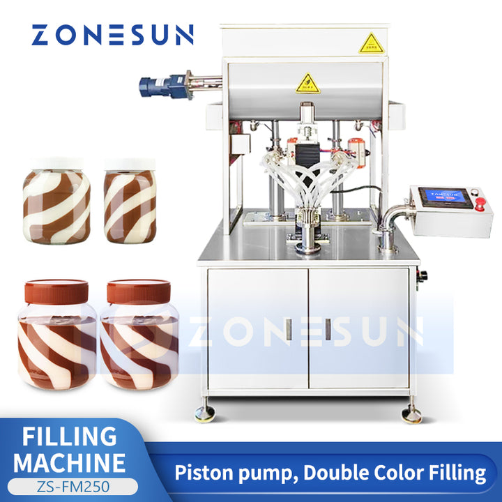 ZONESUN ZS-FM250 Dual-Color Swirl Filling Machine Stripe Filler