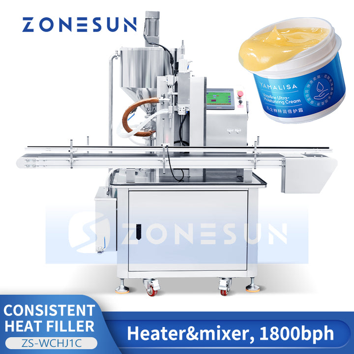 Zonesun ZS-WCHJ1C Automatic Wax Petroleum Jelly Paste Filler with Heater and Mixer