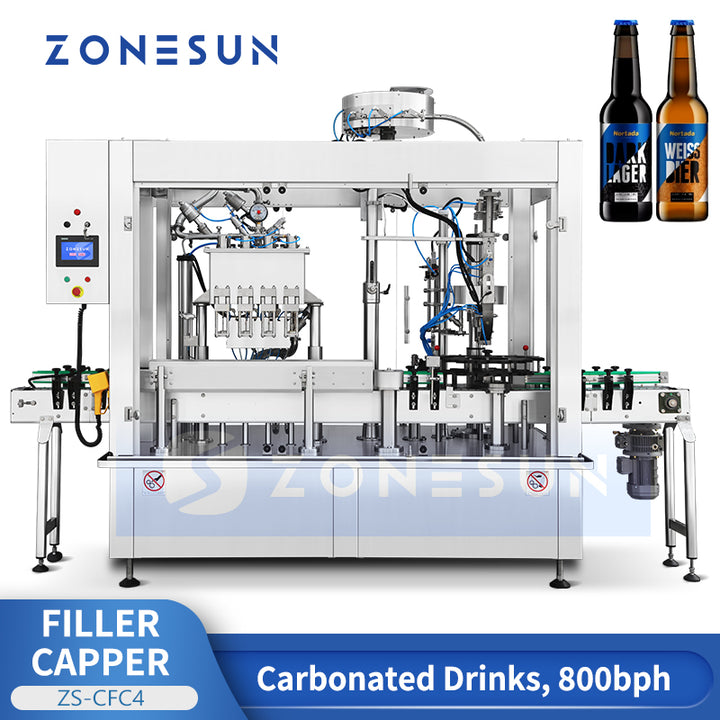ZONESUN ZS-CFC4 Automatic Beer Bottling Machine Isobaric Carbonated Filling & Capping Machine