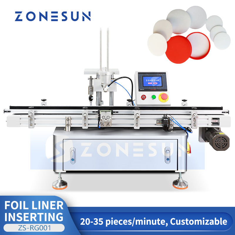 ZONESUN ZS-RG001 Automatic Aluminum Foil Liner Inserting Machine for Bottle Caps