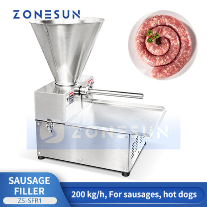 ZONESUN ZS-SFR1 Electric Sausage Filler for Hot Dogs, Salami & Sausage Production