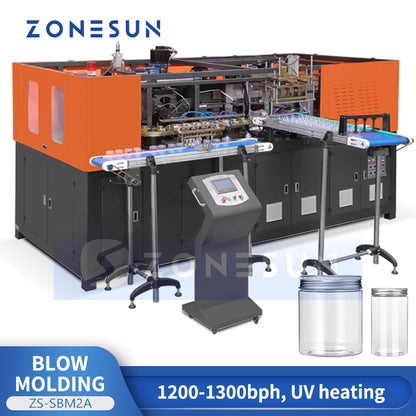 ZONESUN ZS-SBM2A 2-Cavity Automatic Bottle Blow Molding Machine with UV Heating
