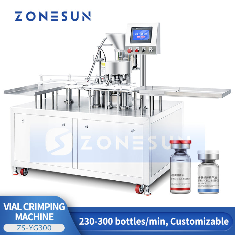 ZONESUN ZS-YG300 Automatic High-Speed Vial Capping Machine Pharmaceutical Lab Bottle Crimper