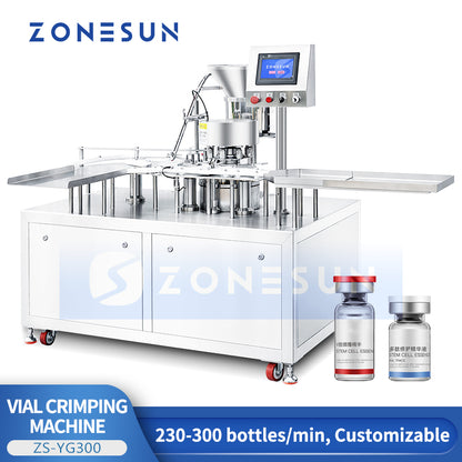 ZONESUN ZS-YG300 Automatic High-Speed Vial Capping Machine Pharmaceutical Lab Bottle Crimper