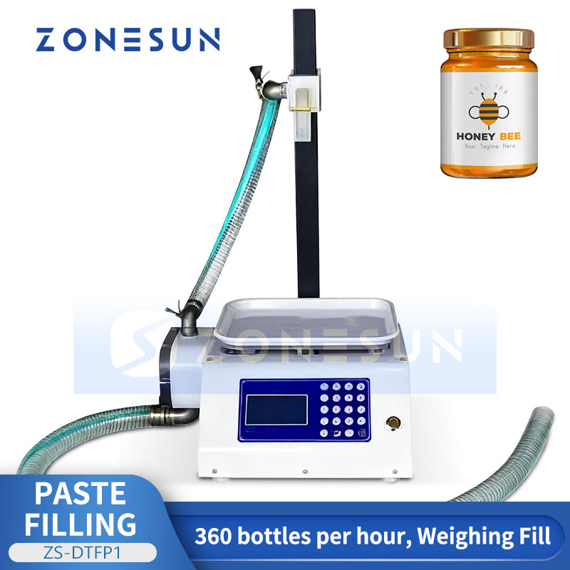 ZONESUN ZS-DTFP1 Semi Automatic Paste Filling Machine for Creams Honey and High Viscosity Liquids
