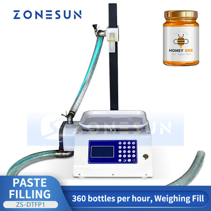 ZONESUN ZS-DTFP1 Semi Automatic Paste Filling Machine for Creams Honey and High Viscosity Liquids
