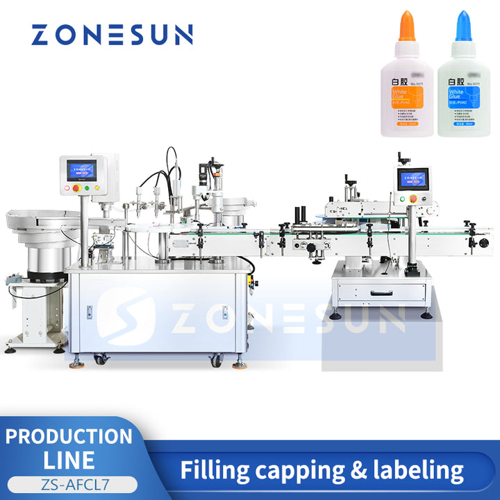 Zonesun ZS-AFCL7 Automatic Glue Bottle Packaging Line