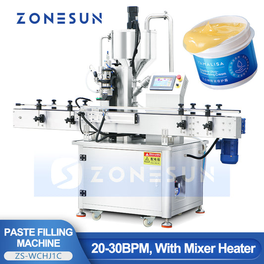 ZONESUN ZS-WCHJ1C Automatic Wax Petroleum Jelly Paste Filler with Heater and Mixer