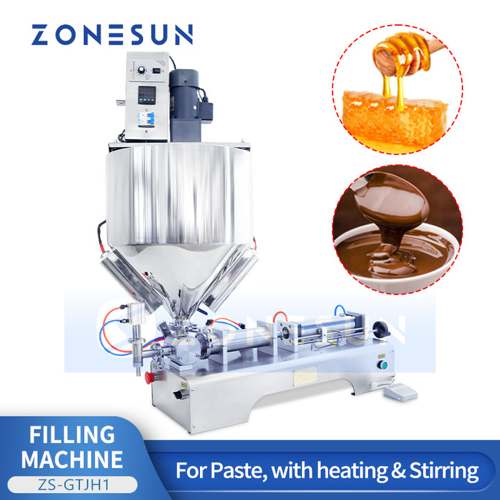 ZONESUN ZS-GTJH1 Tabletop Single Nozzle Pneumatic Piston Filler With Mixer And Heater