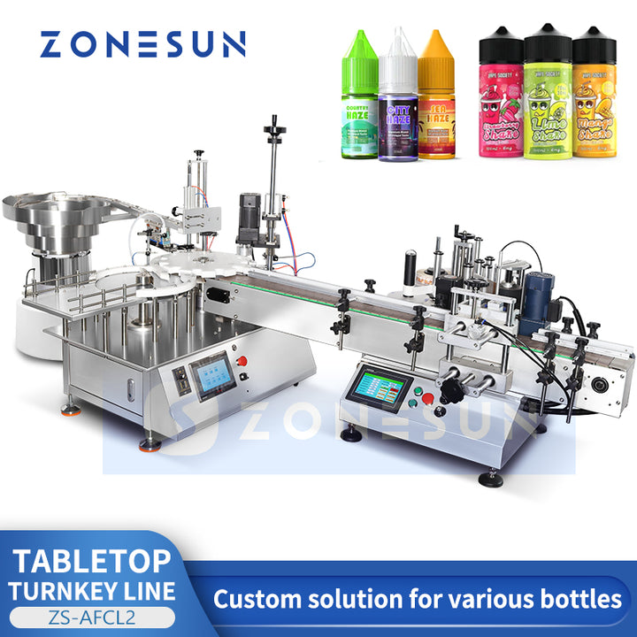 ZONESUN Automatic Bottle Filling Capping Labeling Machine Integrated Line Chubby Gorilla Bottles ZS-AFCL2