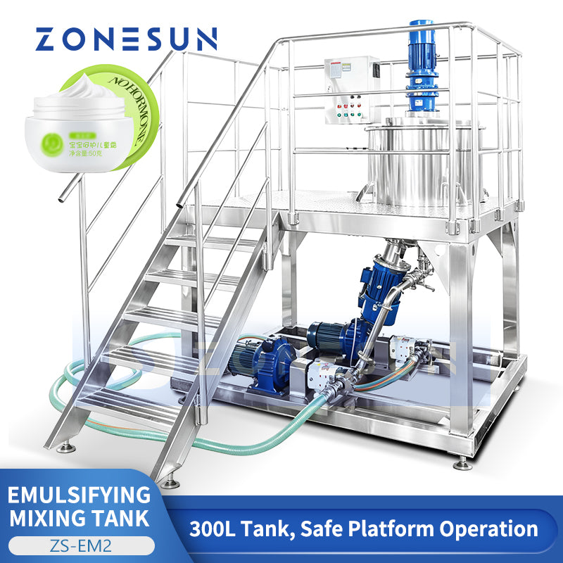 ZONESUN ZS-EM2 Industrial Emulsifying Mixing Tank for Food Cosmetic and Pharmaceutical Products