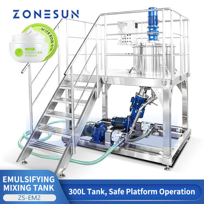 ZONESUN ZS-EM2 Industrial Emulsifying Mixing Tank for Food Cosmetic and Pharmaceutical Products
