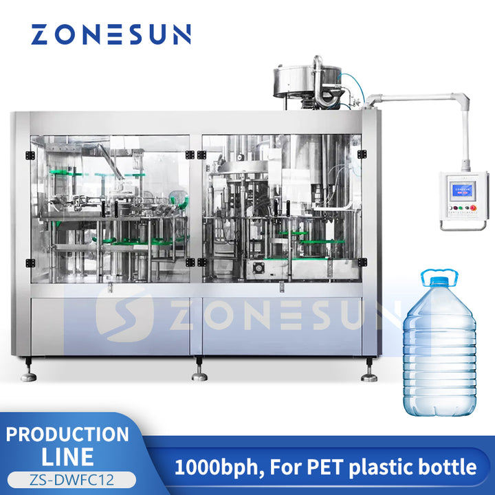 ZONESUN ZS-DWFC12 Monoblock Water Filling and Capping Machine Drinking Bottling Line