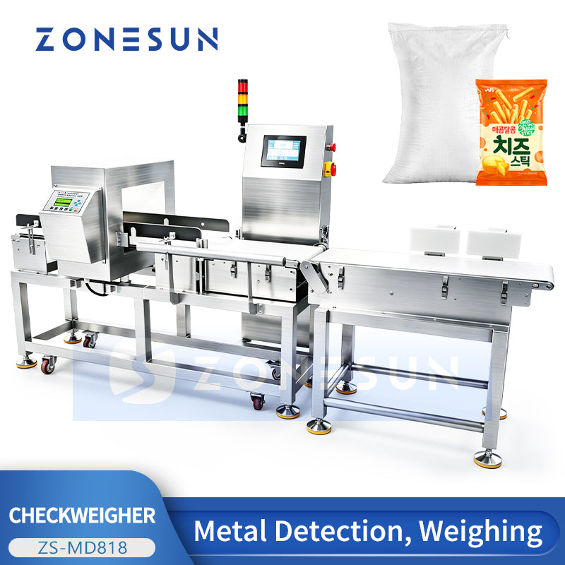 ZONESUN ZS-MD818 Button-Type Automatic Metal Detector and Checkweigher with Reject System
