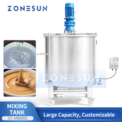 ZONESUN ZS-MB800L 800L SUS316 Stainless Steel Industrial Liquid Mixing Tank