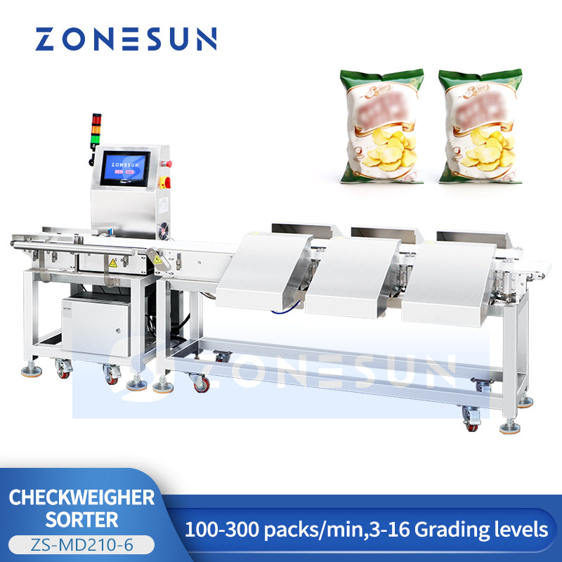 ZONESUN ZS-MD210-6: High-Speed Multi-Grade Dynamic Checkweigher for Automatic Weight Sorting