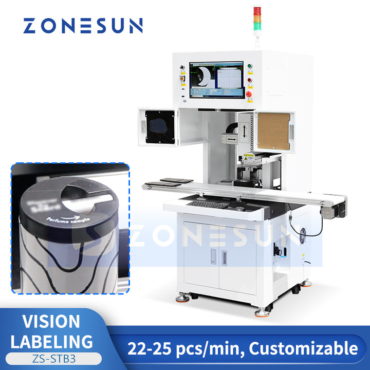 ZONESUN ZS-STB3 Automatic Vision Positioning Cap Labeling Machine