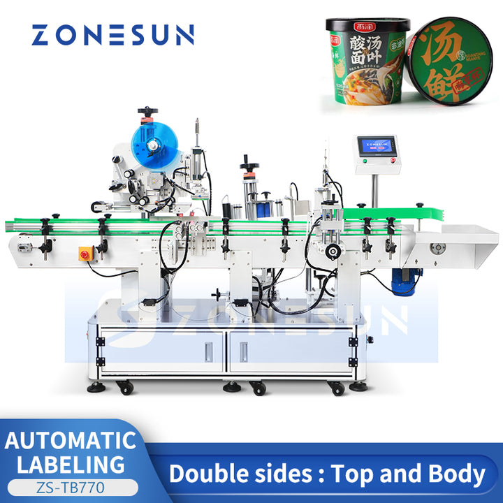 Zonesun ZS-TB770 Automatic Dual Station Labeler for Tapered Bottles