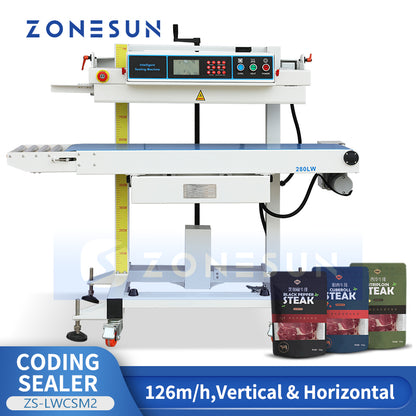 ZONESUN ZS-LWCSM2 Continuous Band Sealer with Inkjet Coding for Food and Chemical Bags
