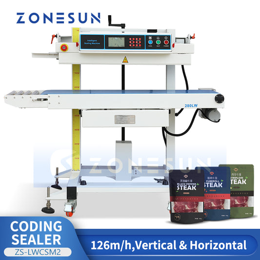 ZONESUN ZS-LWCSM2 Continuous Band Sealer with Inkjet Coding for Food and Chemical Bags