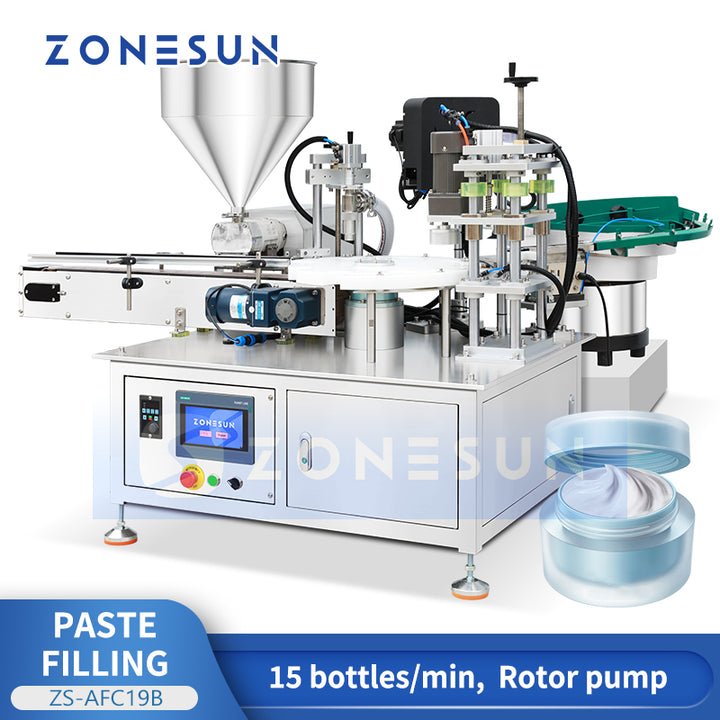ZONESUN ZS-AFC19B Automatic Rotor Pump Cream Paste Filling Capping Machine
