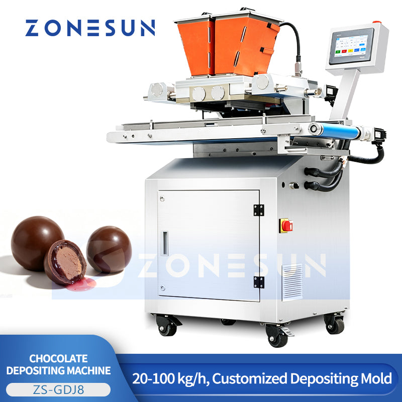 ZONESUN ZS-GDJ8 Semi Automatic Servo Bonbon Chocolate Depositing Filling Machine
