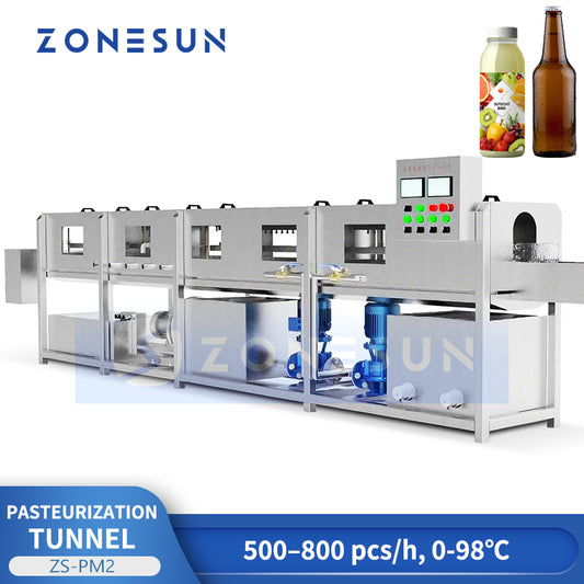 ZONESUN ZS-PM2 Tunnel Pasteurizer Machine for Bottled and Canned Beverage Sterilization