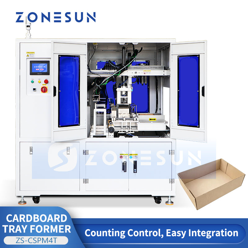 ZONESUN ZS-CSPM4T Automatic Cardboard Tray Forming Machine with Hot Melt Glue System