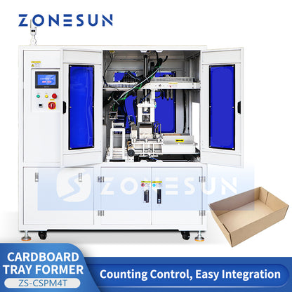 ZONESUN ZS-CSPM4T Automatic Cardboard Tray Forming Machine with Hot Melt Glue System