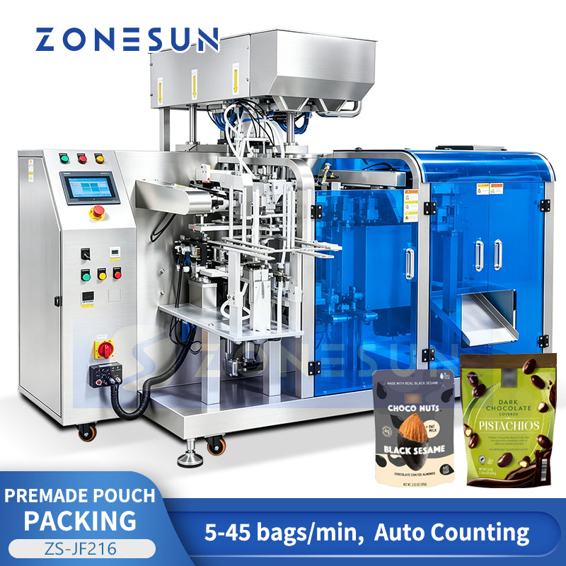 ZONESUN ZS-JF216 Automatic Nut Candy Counting and Premade Pouch Packing Machine