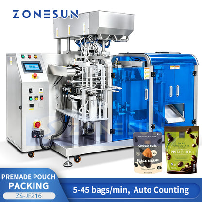 ZONESUN ZS-JF216 Automatic Nut Candy Counting and Premade Pouch Packing Machine