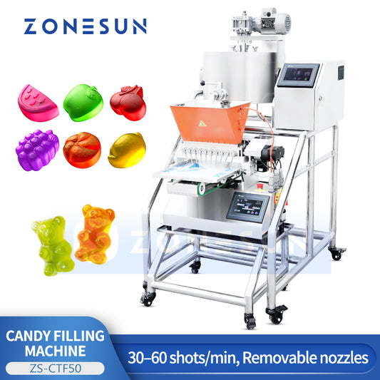 ZONESUN ZS-CTF50 Gummy Candy Filling Machine with Cooker & Depositor
