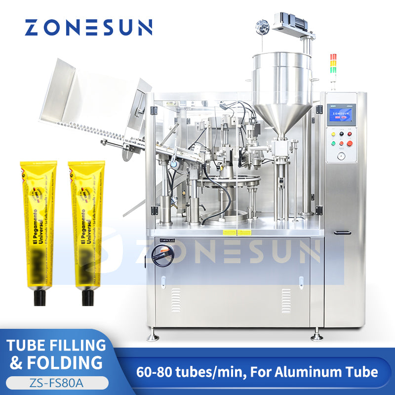 ZONESUN ZS-FS80A Automatic High Speed Aluminum Tube Filling Folding Sealing Machine