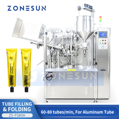 ZONESUN ZS-FS80A Automatic High Speed Aluminum Tube Filling Folding Sealing Machine