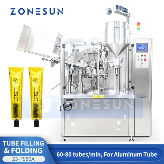 ZONESUN ZS-FS80A Automatic High Speed Aluminum Tube Filling Folding Sealing Machine