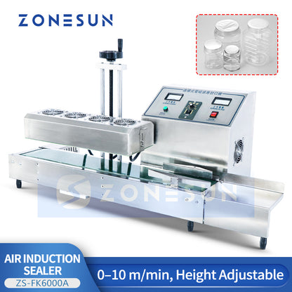 ZONESUN ZS-FK6000A Automatic Electromagnetic Induction Sealing Machine for Bottle Packaging