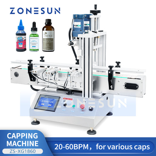 ZONESUN ZS-XG1860 Automatic Desktop Capping Machine for Spray, Dropper, and Round Bottles