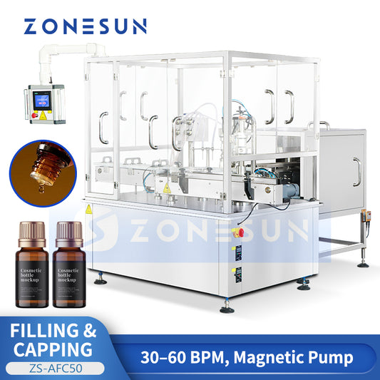 ZONESUN ZS-AFC50 High-Precision Monoblock Liquid Filling and Automatic Capping Machine