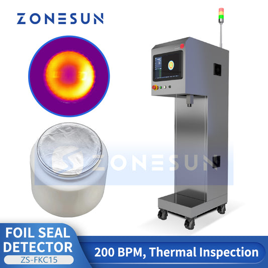 ZONESUN ZS-FKC15 Infrared Aluminum Foil Seal Inspection Machine for Food and Pharmaceutical Bottles