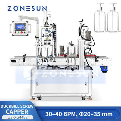 ZONESUN ZS-XG448S Automatic Capping Machine for Duckbill Caps, Pumps, Sprayers & Multi Cap Types