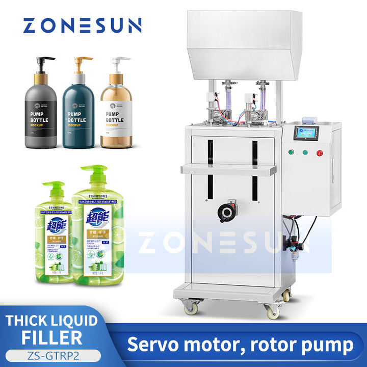 Zonesun ZS-GTRP2 Servo Drive Rotary Lobe Pump Double Heads Thick Liquid Filler