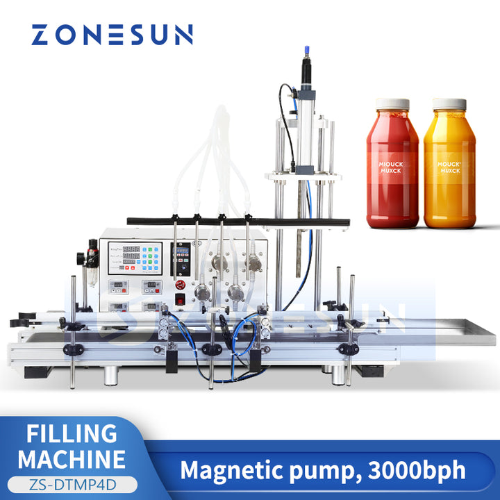 ZONESUN ZS-DTMP4D Automatic Desktop Liquid Filling Machine with Diving Nozzles