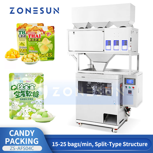 ZONESUN ZS-AFS04C Automatic Candy Weighing Filling and Zipper Pouch Sealing Machine