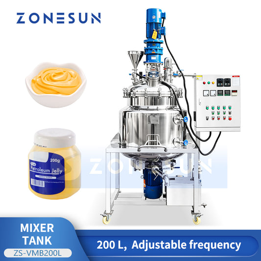 ZONESUN ZS-VMB200L Vacuum Homogenizing Emulsifier Mixer for Cream Lotion Sauce Production
